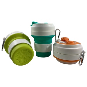 Gobelet à café réutilisable personnalisé en silicone de qualité alimentaire sans BPA, résistant à la chaleur, 350 ml, gobelet de voyage pliable en silicone avec couvercle - Product Image 3