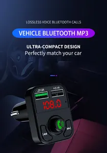 एफएम ट्रांसमीटर 5.0 रिसीवर TF Handsfree कार किट 3.1A दोहरी यूएसबी कार चार्जर MP3 प्लेयर ऑडियो वायरलेस कार एडाप्टर X3