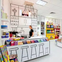 Tables de présentation de bonbons personnalisées, mur de chocolat, étagères de magasin de bonbons, comptoir, meubles pour kiosque de bonbons