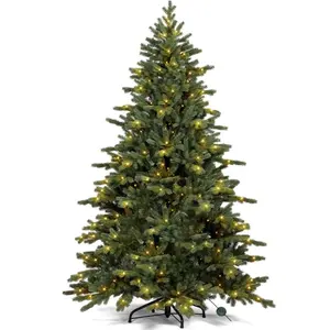 OP all'ingrosso 150cm 180cm 210cm albero di natale artificiale illuminato PE PVC Premium Smart con pedale