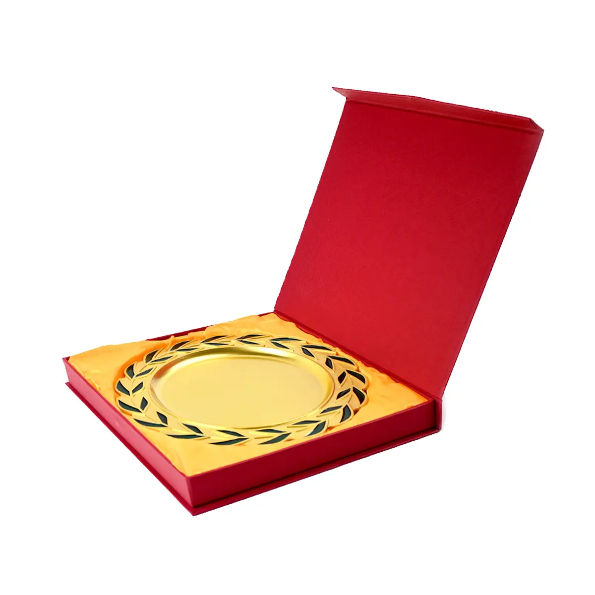 Customised Gold 3D Commemorative Plate Zinc Alloy Metal with Embossed Logo Souvenir Trophies Medals & Plaques