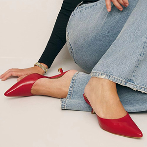 Comfort Korean Summer Designer Women Mesh Closed Pointed Toe Slip Backless Stiletto Low <strong>Kitten</strong> <strong>Heels</strong> Breathable Pumps <strong>Mules</strong> - Product Image 6