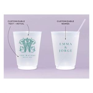 Vasos de Plástico Flexibles Personalizados de 10 Oz, Románticos, Reutilizables, Resistentes a los Golpes, para Playa, Recuerdos de Boda - Product Image 4