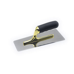 للبيع بالجملة مجرفة من الفولاذ المقاوم للصدأ صناعية بدرجة احترافية مقبض خشب مسنن مجرفة مربعة من الجص العائم - Product Image 2