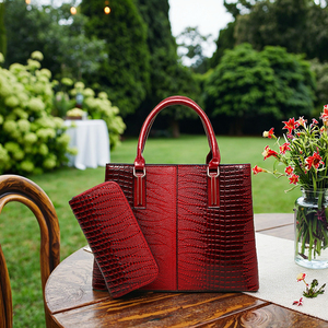 <span class=keywords><strong>Sac</strong></span> <span class=keywords><strong>à</strong></span> <span class=keywords><strong>main</strong></span> en <span class=keywords><strong>cuir</strong></span> PU pour femme, grande capacité, motif carré décontracté, <span class=keywords><strong>petit</strong></span> portefeuille et décoration imprimée animalière - Product Image 1