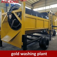 30 50 70 Ton Per Jam Pabrik Pencuci Emas Portabel dengan Drum Screen untuk Penambangan Emas Placer di Kongo Sudan Zambia