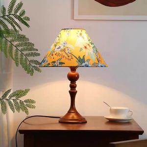 Luxury Nordic Style Table <b>Lamp</b> Retro Decorative <b>Bedside</b> Night Light Solid Wood 3 Color Temperatures for <b>Vintage</b> Atmosphere Room - Product Image 2