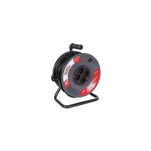 Enrouleur de câble Perel 50 m - 3G1.5 - 4 PRISES-SCHUKO - Product Image 1