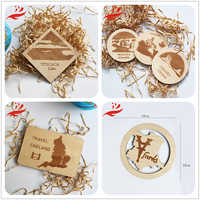 Ensemble de sous-verres en bois amusants creux personnalisés Dessous de verre en bois gravés au laser