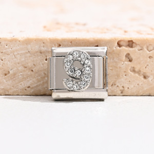 DIY Silver Number Module Bracelet Set With Crystal Rhinestone Bezel Setting Unisex Fashion Jewelry Gift - Product Image 3