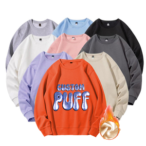 Felpa da <span class=keywords><strong>Uomo</strong></span> con Logo Personalizzato in Rilievo, Alta Qualità, Collo Tondo, Oversize, in <span class=keywords><strong>Pile</strong></span> 390 Gsm, Felpa da <span class=keywords><strong>Uomo</strong></span> Senza Stampa - Product Image 1