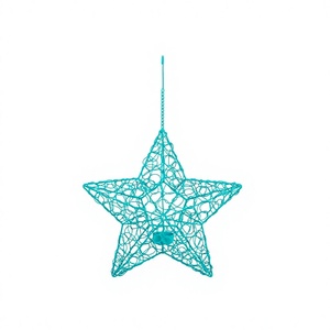Turquoise Wire <b>Star</b> Hanging Candle Holder for <b>Christmas</b> Home Decoration Hanging Tea <b>Light</b> Candle Holders - Product Image 1