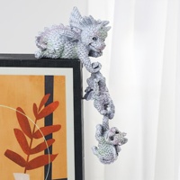 Figurine en résine Famille de bébés dragons dégradés, modèle de dragon volant mignon à suspendre, pour décoration de table intérieure