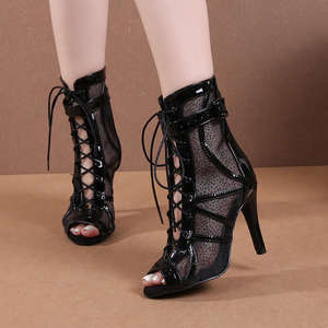 Zapatos de Baile de Salón con Tacón Alto, Estilo Nuevo, para <span class=keywords><strong>Bachata</strong></span>, Tango, Salsa, Jazz, Latin, Botas con Suela Rígida - Product Image 5