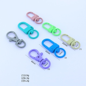 Mousquetons pivotants en zinc couleur bonbon, crochets à pression, anneaux <span class=keywords><strong>porte</strong></span>-clés avec serrure TSA, accessoires de fabrication de bijoux et de <span class=keywords><strong>porte</strong></span>-clés DIY, vente en gros - Product Image 2