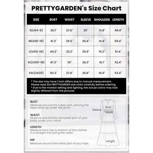 Robe maxi florale pour femme PRETTYGARDEN 2025, col en V, décontractée, coupe trapèze, manches longues et fluides, robe de soirée bohème - Product Image 6