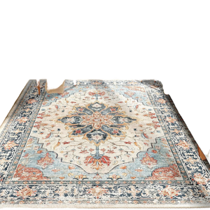 Alfombras Modernas de Poliéster, Diseño Floral Azul Grisáceo Vintage, Aptas para Mascotas, Antideslizantes, Suaves, de Pelo Corto, Rectangulares, para Sala de Estar - Product Image 3