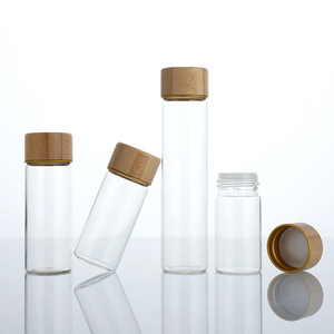 <span class=keywords><strong>30MM</strong></span> Tube en verre à haute teneur en Borosilicate 70ml 80ml 90ml conteneurs de stockage bouteilles en verre Tubes à essai avec couvercle en bambou - Product Image 3