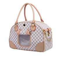 Sac de transport imprimé pour animaux de compagnie, sac à main de voyage respirant en maille pour chat et chien, valise à roulettes pliable et portable pour l'extérieur
