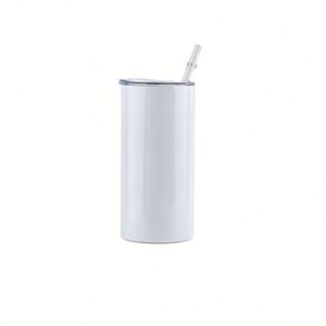 Tazas de sublimación de doble pared de 15 oz con aislamiento, de acero inoxidable, con pajita y tapas, desde almacén de EE. UU. - Product Image 1