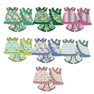 Précommande MOQ 5 Trendyism Boutique Tenues d'été à volants pour filles, Vêtements pour tout-petits en gros, Prix usine, Nouvelle mode pour enfants - Product Image 1