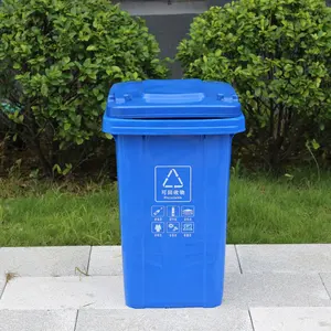 Venta de fábrica de pie 80L contenedores de reciclaje cubo de basura público de plástico