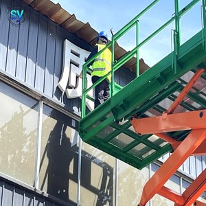 Plateforme de travail élévatrice <span class=keywords><strong>mobile</strong></span> à ciseaux tout-terrain, alimentée au diesel/à batterie, hauteur de travail 22 m, certifiée CE pour ponts - Product Image 6