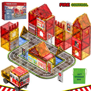 Juego de Construcción Magnético Fire Series de 7.5cm, Bloques Magnéticos Montessori, 108 Piezas de Plástico, Regalo para Niños en Acción de Gracias y Año Nuevo - Product Image 1