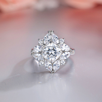 Nouvelle Bague Magique Personnalisable en Argent Sterling 925 Plaqué Rhodium avec Moissanite Taille Princesse 2,5 Carats