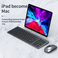 Combo de Teclado y Ratón Inalámbrico Recargable de 2.4Ghz, 87 Teclas, Óptico, Plástico, Mini, Ultra Delgado, Plug and Play, Interfaz USB 2.0, Nuevo