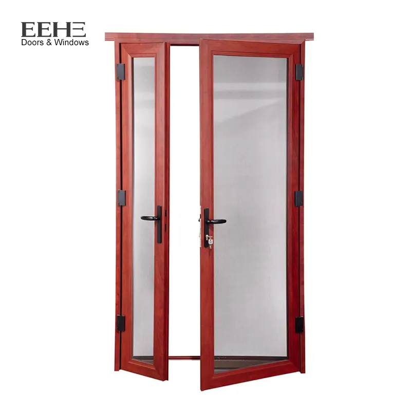 Vendita calda EEHE Design moderno alluminio doppia porta battente porte d'ingresso patio commerciale