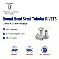 Rivets semi-tubulaires à tête ronde en cuivre TianFang pour la production de protections agricoles, finition étamée, approvisionnement stable par lots