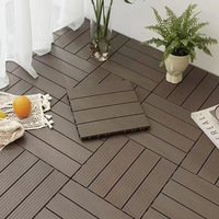 Dalles de terrasse en composite WPC à emboîtement, étanches, écologiques, antidérapantes, à effet bois carré, pour extérieur, piscine, bricolage