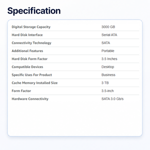 Disque dur HDD 3 To d'occasion <span class=keywords><strong>WD30EFRX</strong></span> <span class=keywords><strong>Red</strong></span> Plus NAS DVR NVR, disque dur interne HDD 5400 tr/min SATA CMR 64 Mo de cache 3,5 pouces pour caméra - Product Image 2