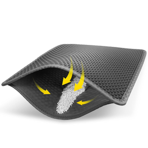 Factory Wholesale Custom Double Layer Litter <b>Mats</b> Water Double Layer Honeycomb Design Washable Eva Premium <b>Cat</b> Litter <b>Mat</b> - Product Image 1