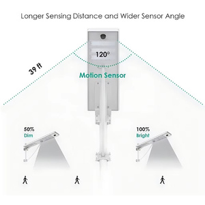 Mô hình bán chạy nhất cổ điển 300W 400W 500W nhôm Led đèn đường năng lượng mặt trời với pin tích hợp - Product Image 3