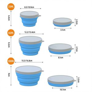 Juego de Recipientes de Cocina Personalizados, Tazón Plegable de Silicona Reutilizable con Tapa, Lonchera Escolar Plegable para Niños - Product Image 2