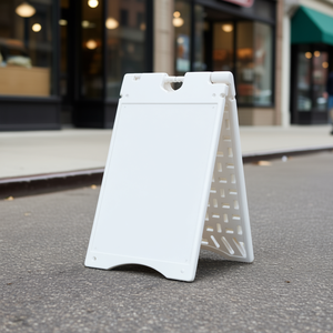 Panneau publicitaire extérieur en plastique résistant aux intempéries, format A, 22x28, blanc, type sandwich - Product Image 2