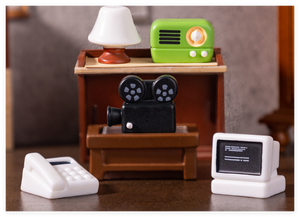 A granel kawaii dibujos animados resina radio reloj despertador proyector <span class=keywords><strong>teléfono</strong></span> lámpara ordenador fijo 3D mini estatuilla niños juguete fabricante - Product Image 6