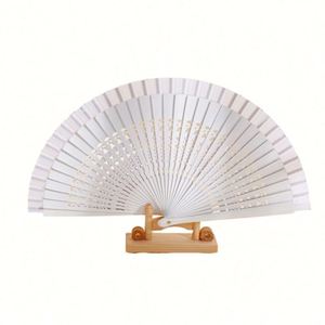 Abanico Plegable de Madera Multicolor, Bambú Vintage con Diseño de Animales Tallados, Decoración para el Hogar, para Bodas o Cumpleaños - Product Image 2