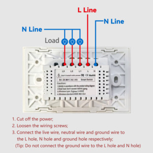 1/2/3/4 gang kính không thấm nước Bảng điều chỉnh Alexa điều khiển bằng giọng nói cho App ZigBee dây cảm ứng tường cảnh Ánh Sáng Thiết bị chuyển mạch - Product Image 6