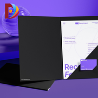 Dossier de présentation personnalisé format A4, écologique, en papier kraft épais, avec fentes pour brochures, pochettes, impression offset avec logo personnalisé
