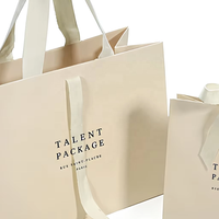 Sacs en papier cadeau noir et rose avec logo personnalisé imprimé, avec ruban et poignée en kraft, sac en papier pour le shopping