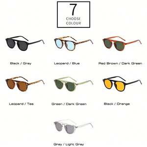 Lunettes de soleil rétro ovales punk personnalisées avec logo 2025 pour hommes et femmes, protection UV400, verres vert foncé, rivets sportifs, pour hommes et femmes - Product Image 5