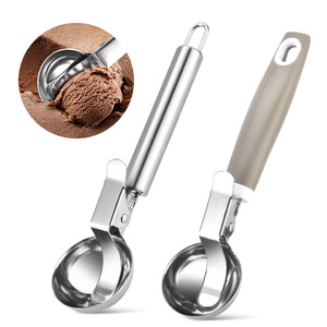 Stainless Steel Ice Cream Scoop With Easy Release Mechanism For Dessert Serving - Product Image 1