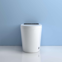 Toilette intelligente en céramique avec bidet, à poser au sol, télécommande, siphon en S, siège chauffant, nettoyage féminin, double chasse d'eau incluse