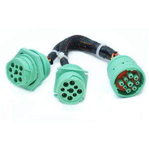 1ft/0.3m J1939 ELD Splitter Y-kabel J1939 9-pins mannelijk naar 2 vrouwelijke verlengkabel - Product Image 1