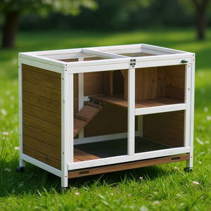 Jaula Elegante para Mascotas, Conejera de Madera para Animales Pequeños, Uso Interior y Exterior, Construcción Duradera, Forma Rectangular - Product Image 2