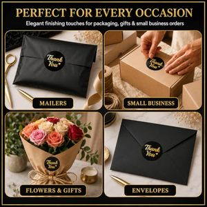 Vente flash - Étiquettes adhésives personnalisées avec logo imprimé, étiquettes rondes de remerciement avec estampage à chaud pour l'emballage - Product Image 3