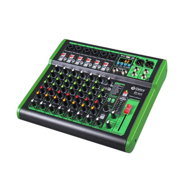 Professional DI-8UX 8-Channel 99DSP Reverb Effect Mixer DJ Console for Stage PC Recording Home Amplifier